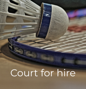 badminton court for hire banner