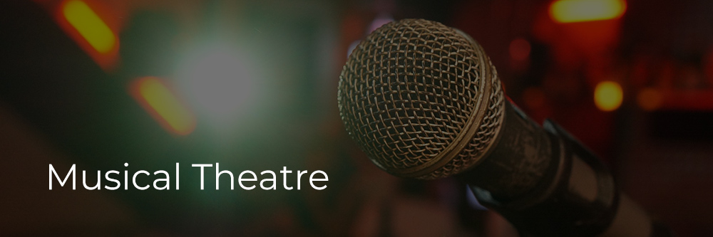 musical theatre banner - microphone on stage