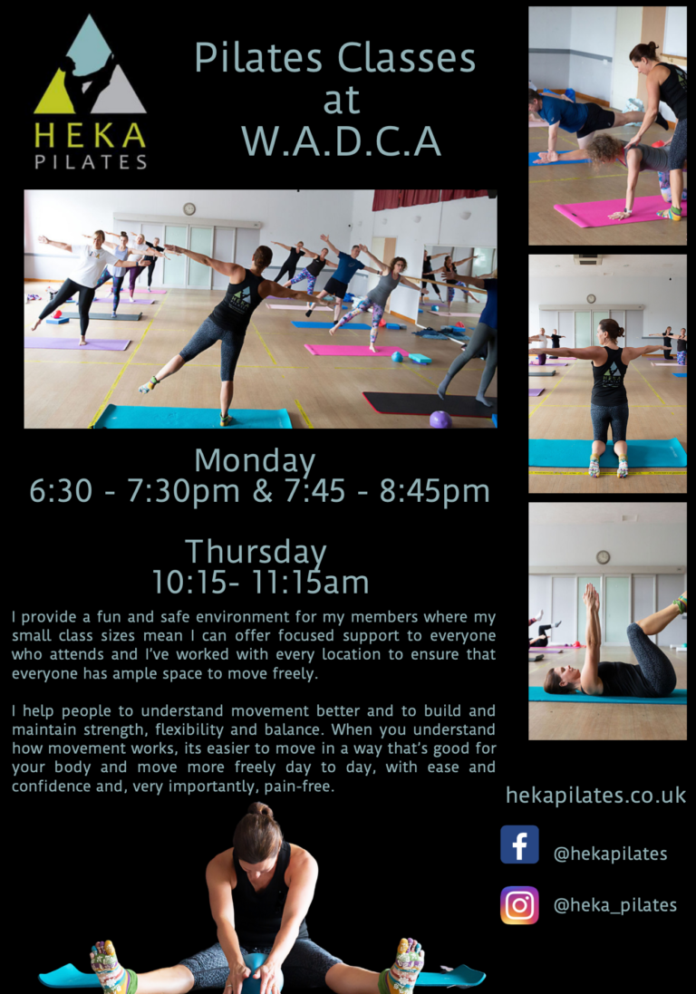 Pilates held at WADCA, Winterbourne Bristol every Monday and Thursday